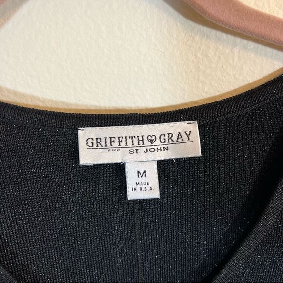 ✨ Griffith Gray for St. John Women’s Black Sparkly Blouse Top Medium - Picture 3 of 10